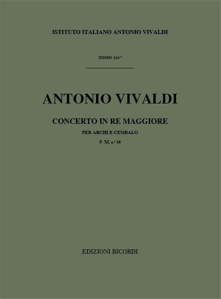 Concerti Per Archi E B.C.: In Re Rv 123